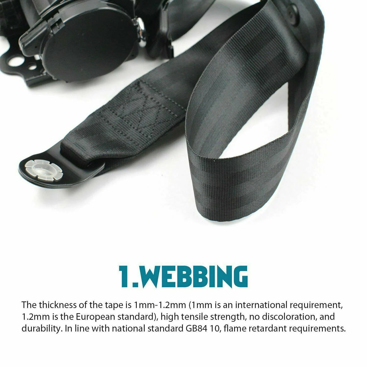 2 Pack Universal 3 Point Retractable Adjustable Car Seat Belt Lap Shoulder L63040