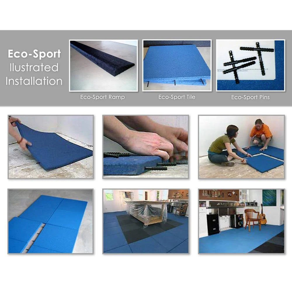 Interlocking Rubber Flooring Tiles, Coal, 3 Pack, 20 x 20 x 1 in. I3227