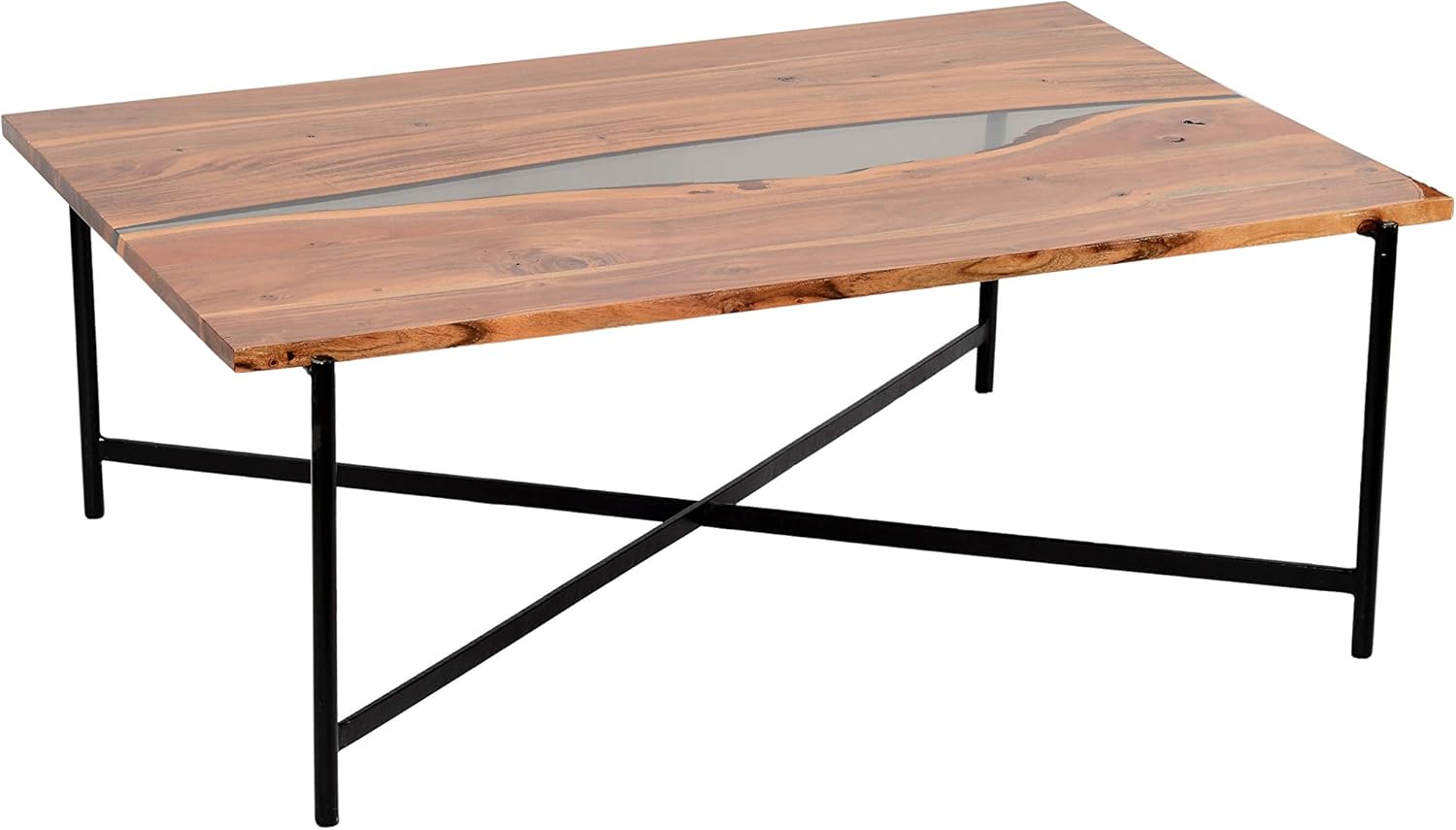 48 Acacia Wood and Acrylic Coffee Table F7227