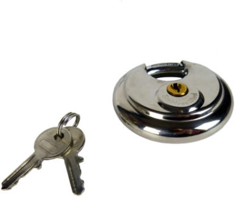 Pack of 12 Stainless Steel 70mm Round Disc Padlocks Keyed Alike R174343