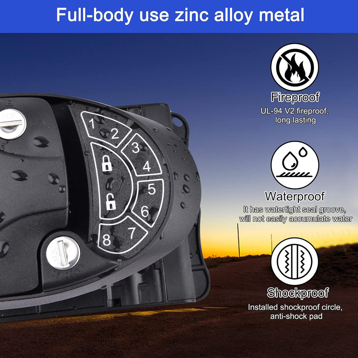 RV Keyless Entry Door Lock with Key Fobs and Backlit Keypad Q386