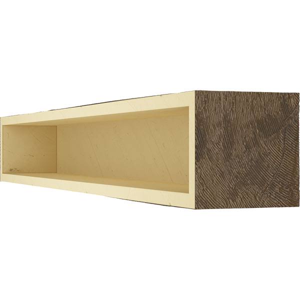 Rough Sawn Faux Wood Fireplace Mantel, Burnished Mahogany X99276