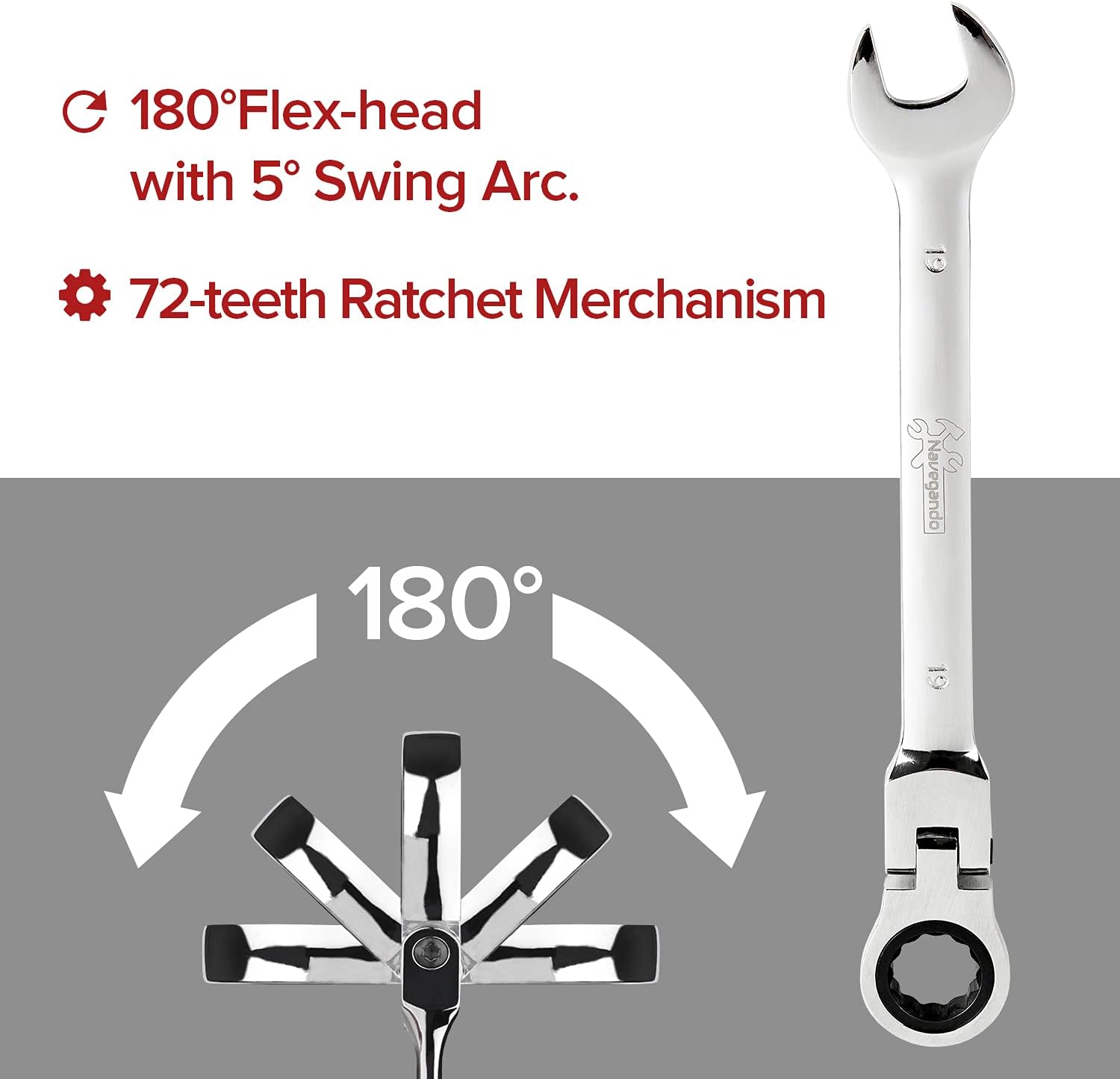 12PCS Metric Combination Ratcheting Wrench Set with Organizer Box R38889