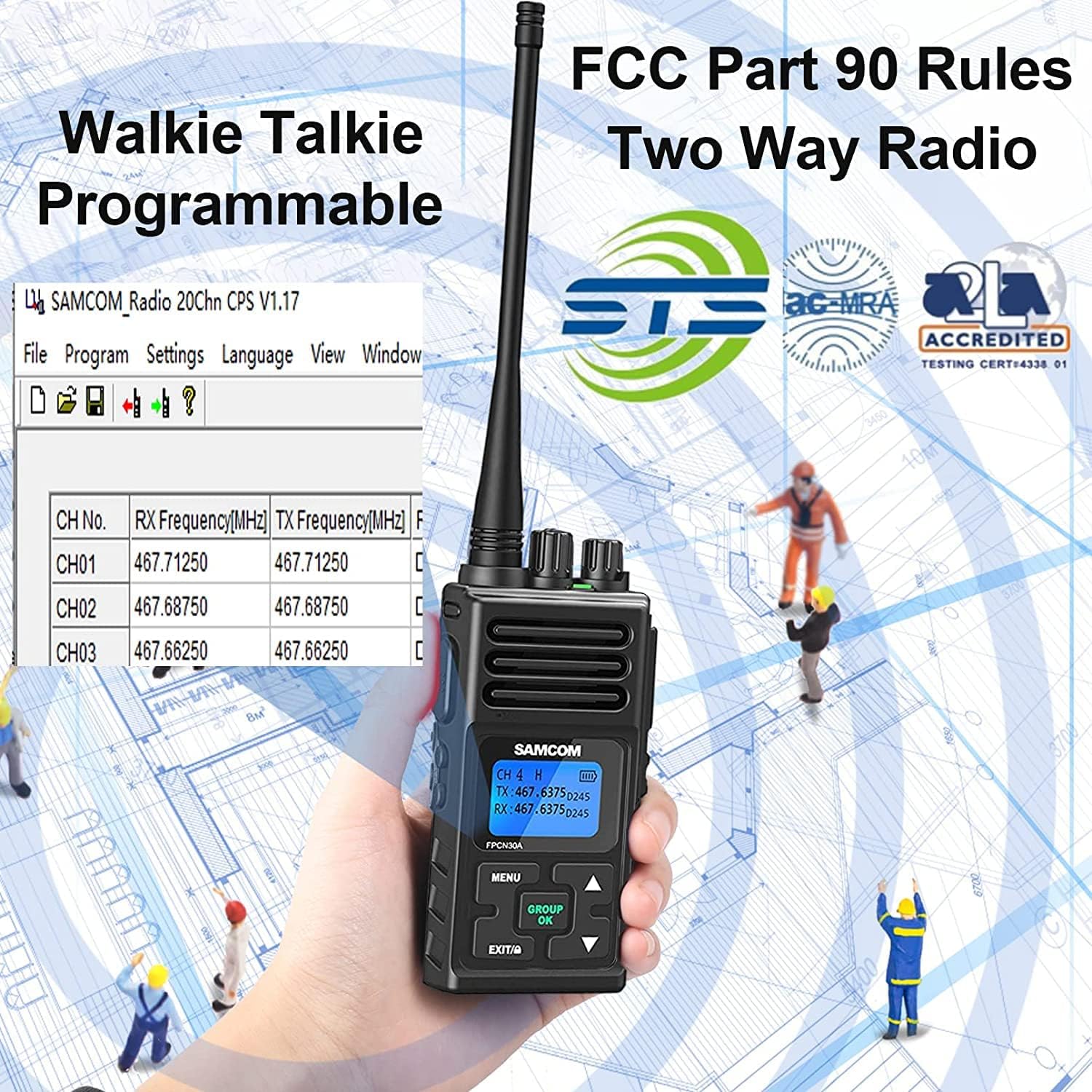 3 Packs Rechargeable UHF Hand-held Two Way Radios V6643