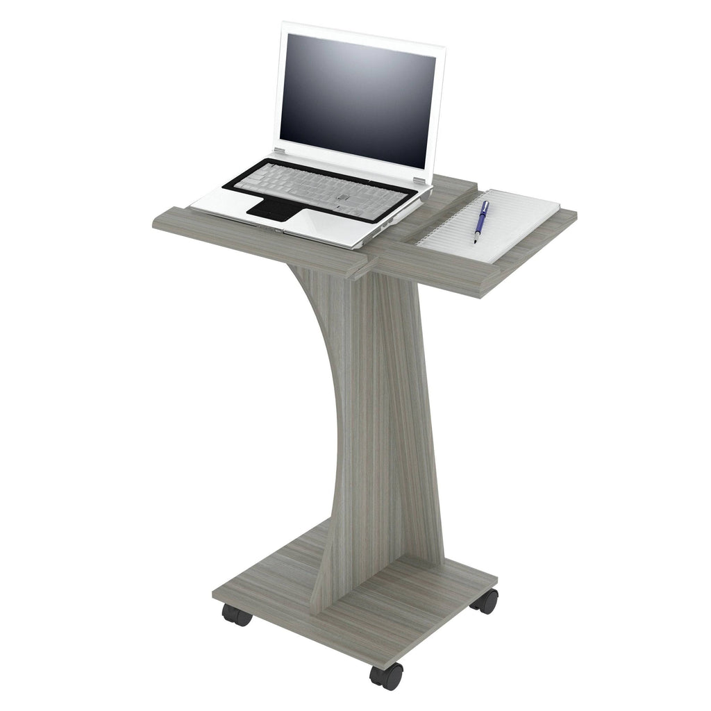 Smoke Oak Rolling Laptop Cart H3672