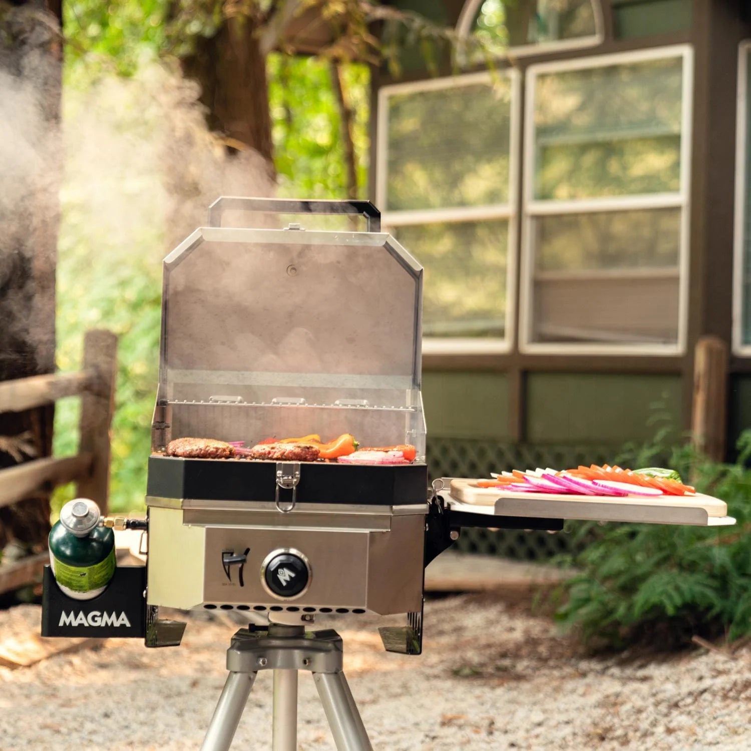Single Burner Camping Stove With Grill Top S315742