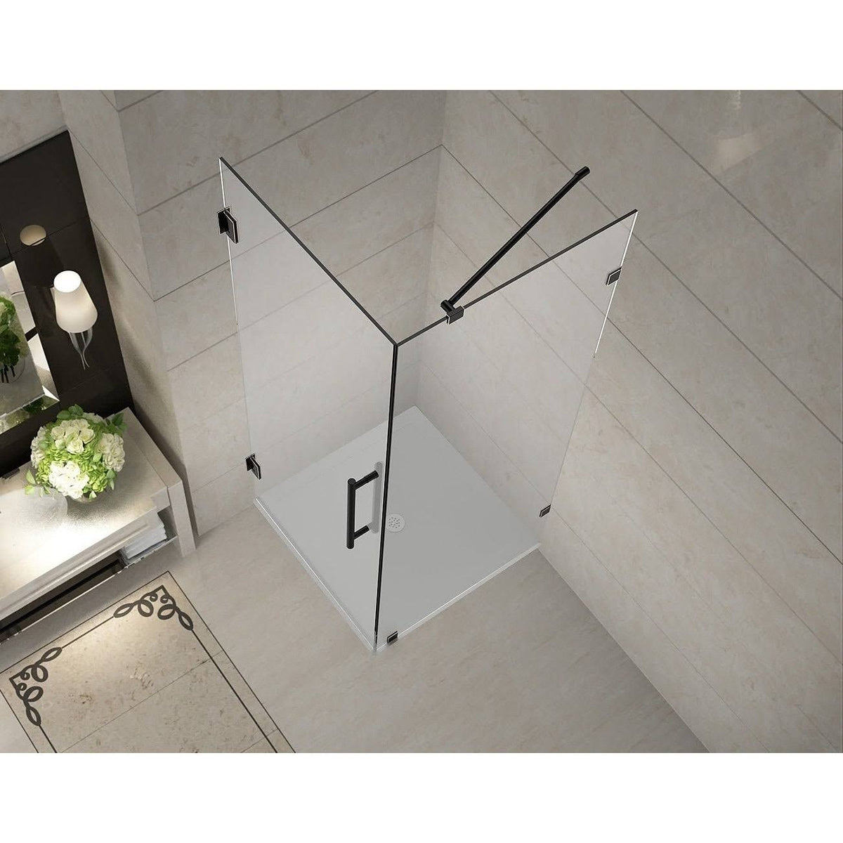 Chrome Frameless Square Shower Enclosure B600