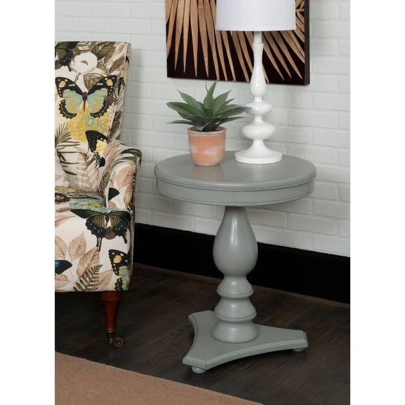 White Round Accent Side Table P292706