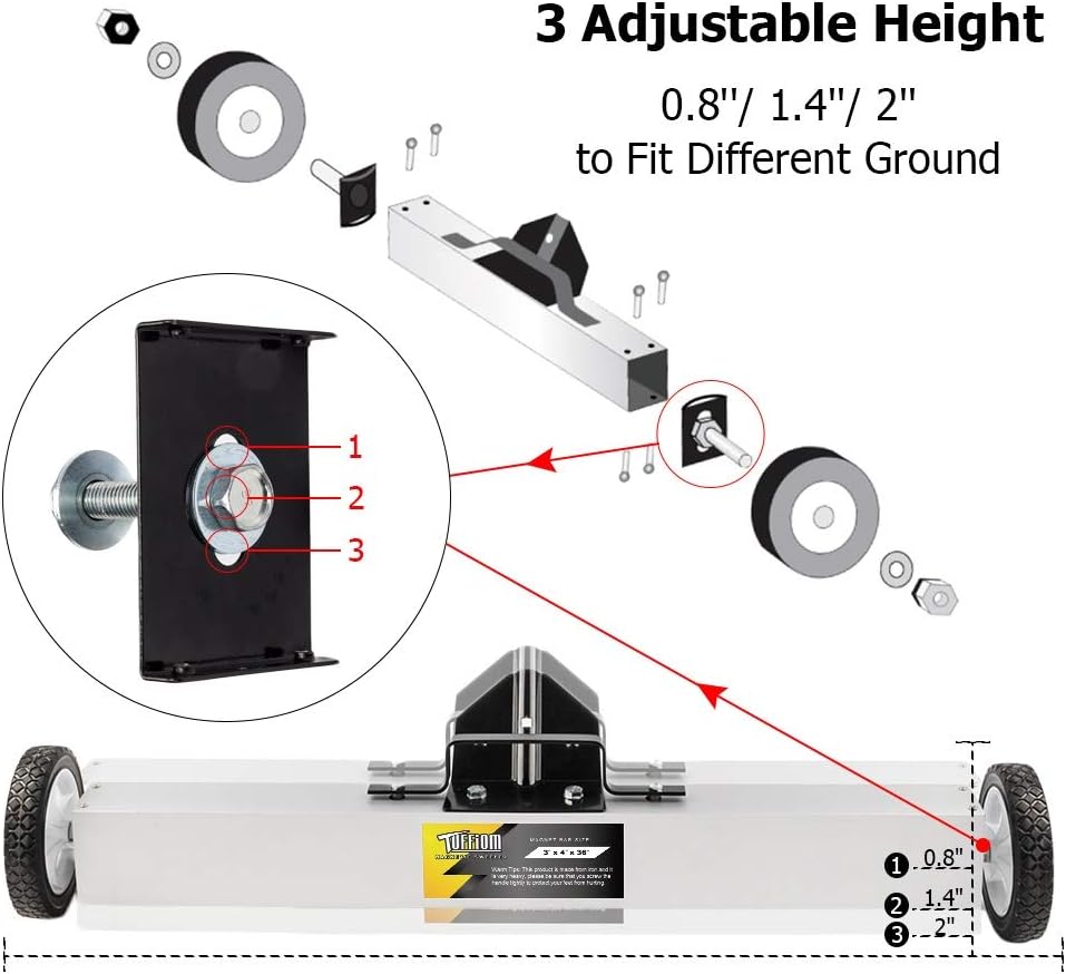 36-Inch Rolling Magnetic Pick-Up Sweeper with Quick Release Latch & Adjustable Long Handle, Pack of 2 U5982