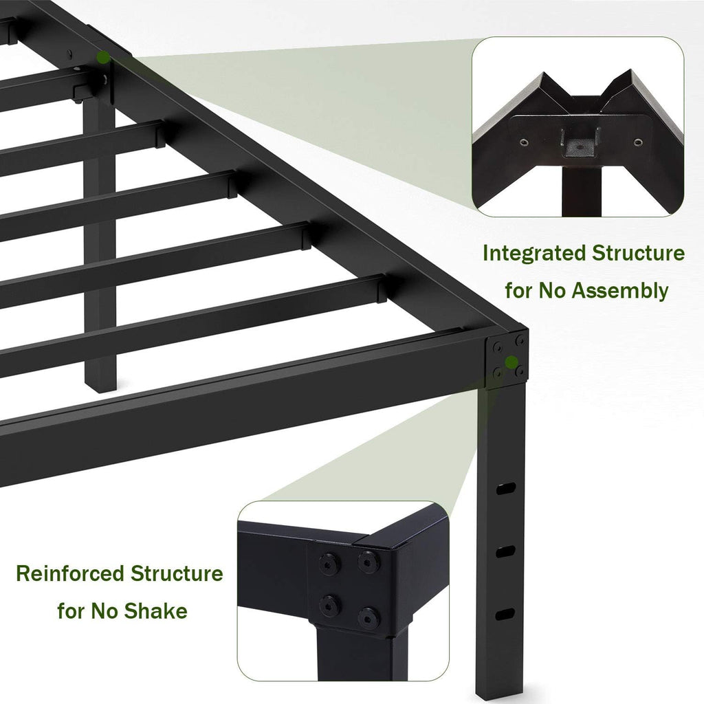 18 Inch Metal Platform Bed Frame with Steel Slats R9325