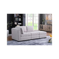 Light Gray Linen Fabric Reversible Sofa with Ottoman P4707