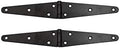 6" Black Antique Iron Double Strap Hinge, Pack of 2 W901632