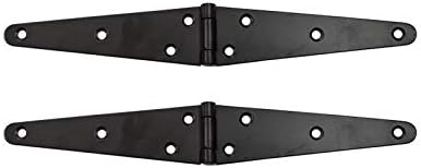 6" Black Antique Iron Double Strap Hinge, Pack of 2 W901632