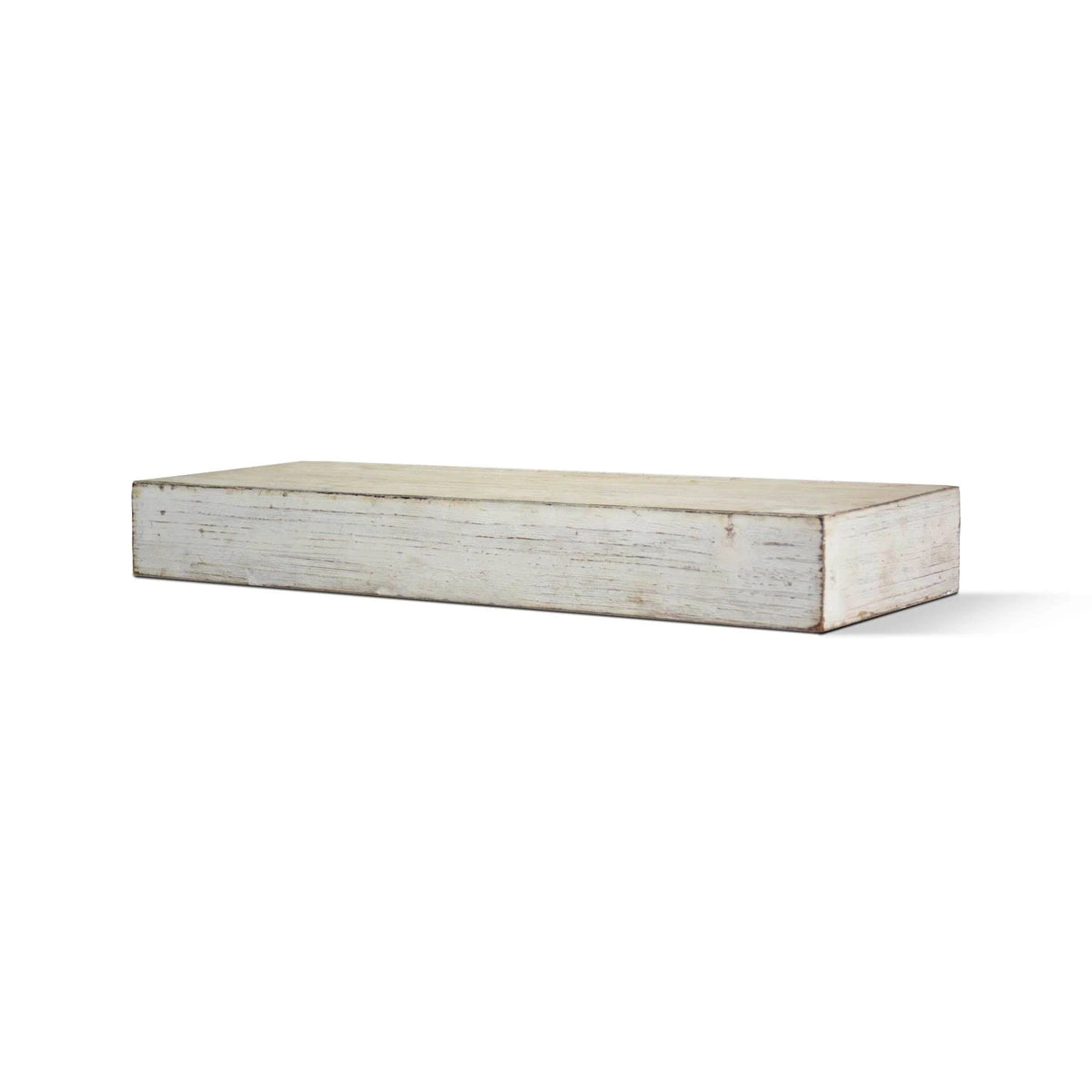 Rustic Whitewashed Wood Floating Wall Shelf P5456