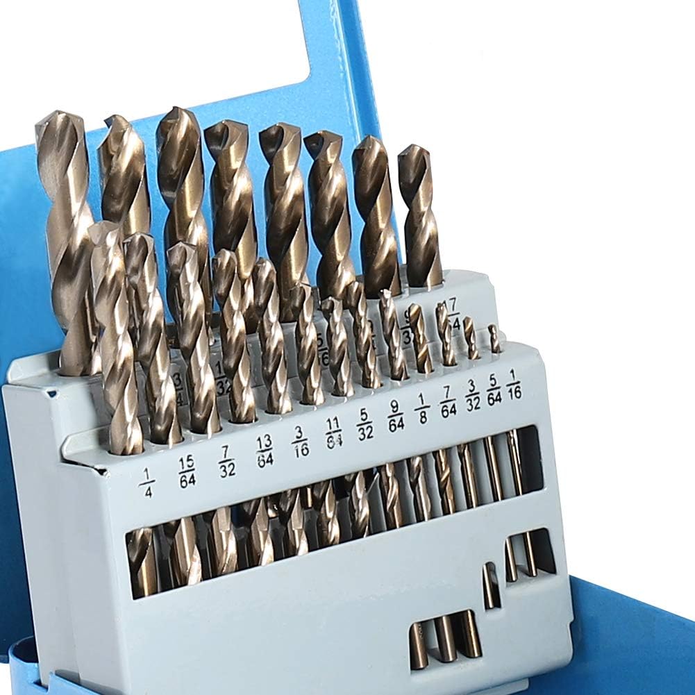 115Pcs M35 High Speed Steel Twist Drill Bit Set with Metal Indexed Storage Case H704