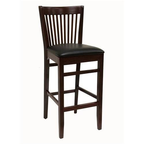 Cherry Frame Black Vinyl Seat Wood Barstool S68463