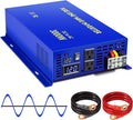 3000W Pure Sine Wave Power Inverter 12v to 110v 120v DC to AC with 2 USA Outlets 2 Battery Cables S791