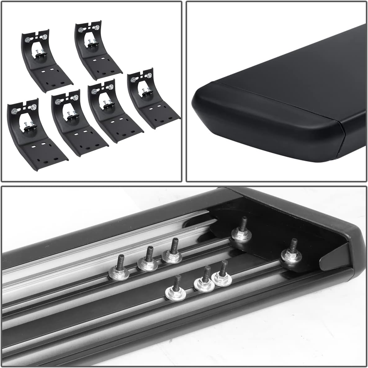 5.5 Inches Side Step Nerf Bar Running Boards Aluminum Black Powdercoated F42713