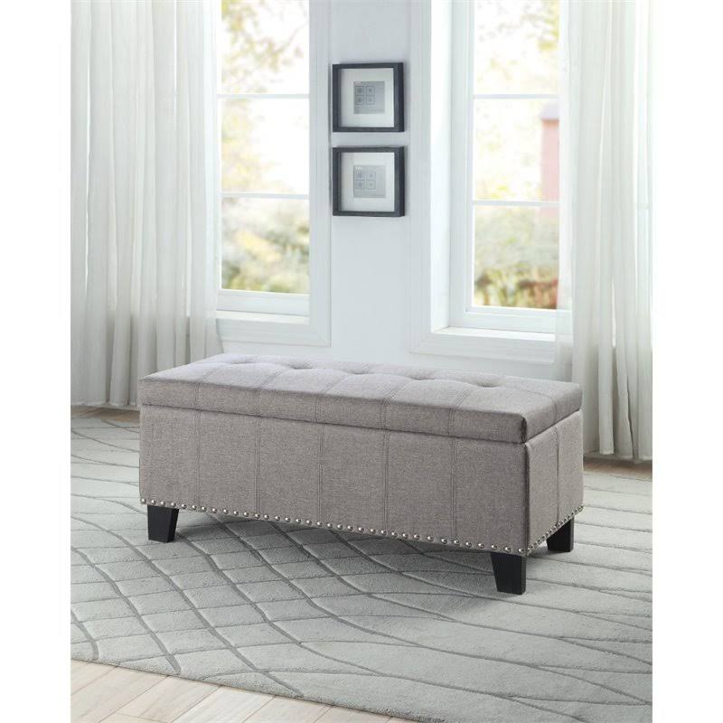 Wood Lift Top Storage Bench in Gray F83538