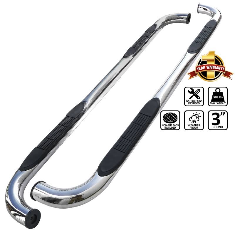 Chrome Stainless Running Board Side Step Nerf Bars E7900