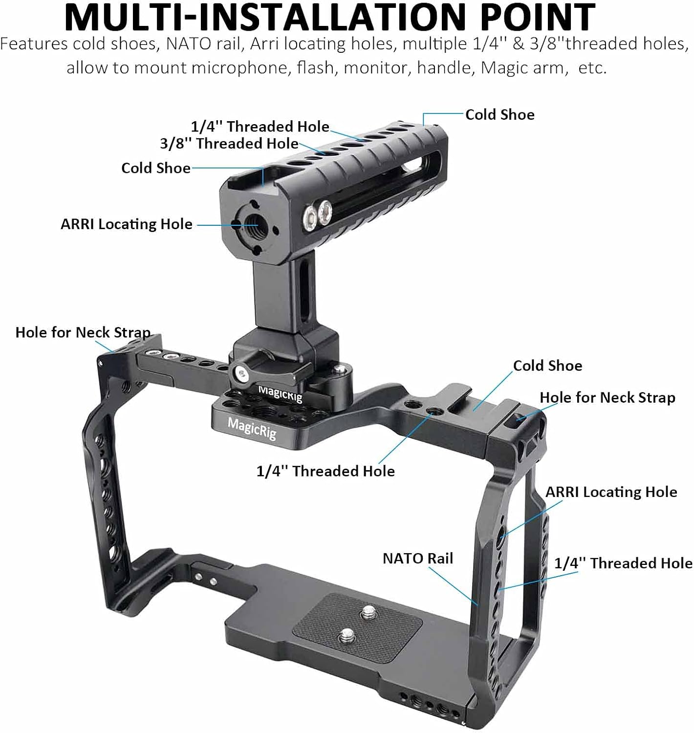 Camera Full Cage with NATO Rail and Top Handle O4857