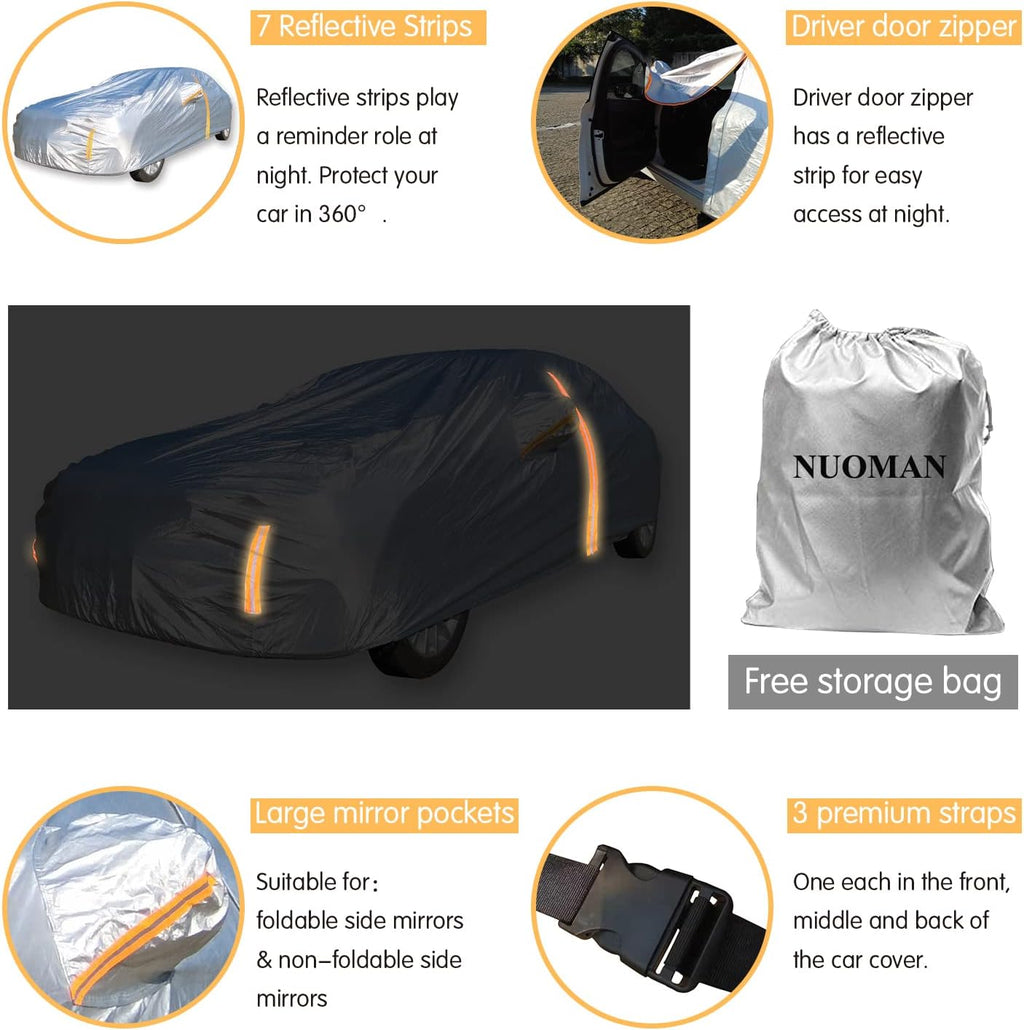 6 Layers Waterproof Cotton SUV Car Cover with Zipper D63610