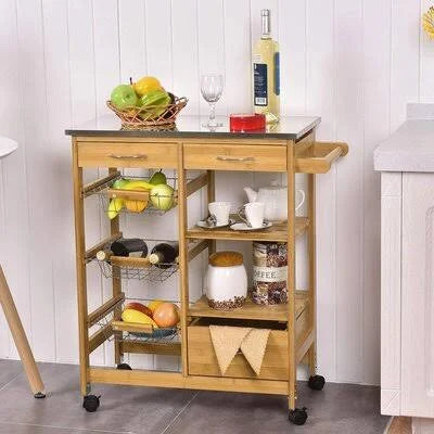 Kitchen Cart with Stainless Steel Top E9094