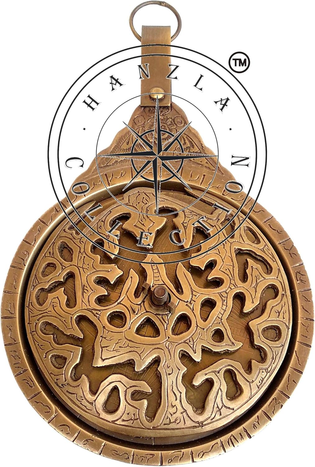 Vintage Antique Brass Astrolabe 8 Arabic Globe Navigation Astrological Calendar L5747