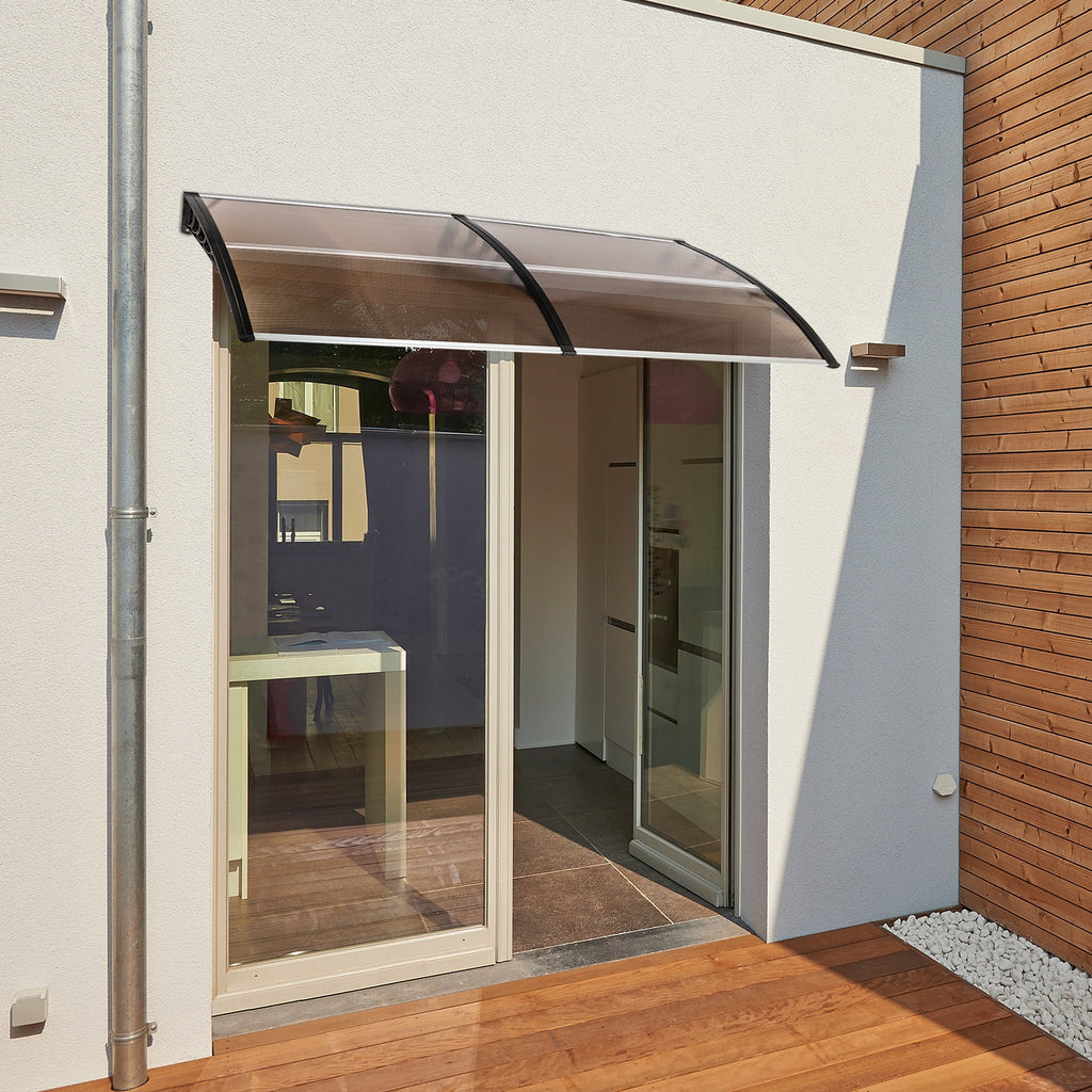 Black Polycarbonate Patio Window Awning Q78122