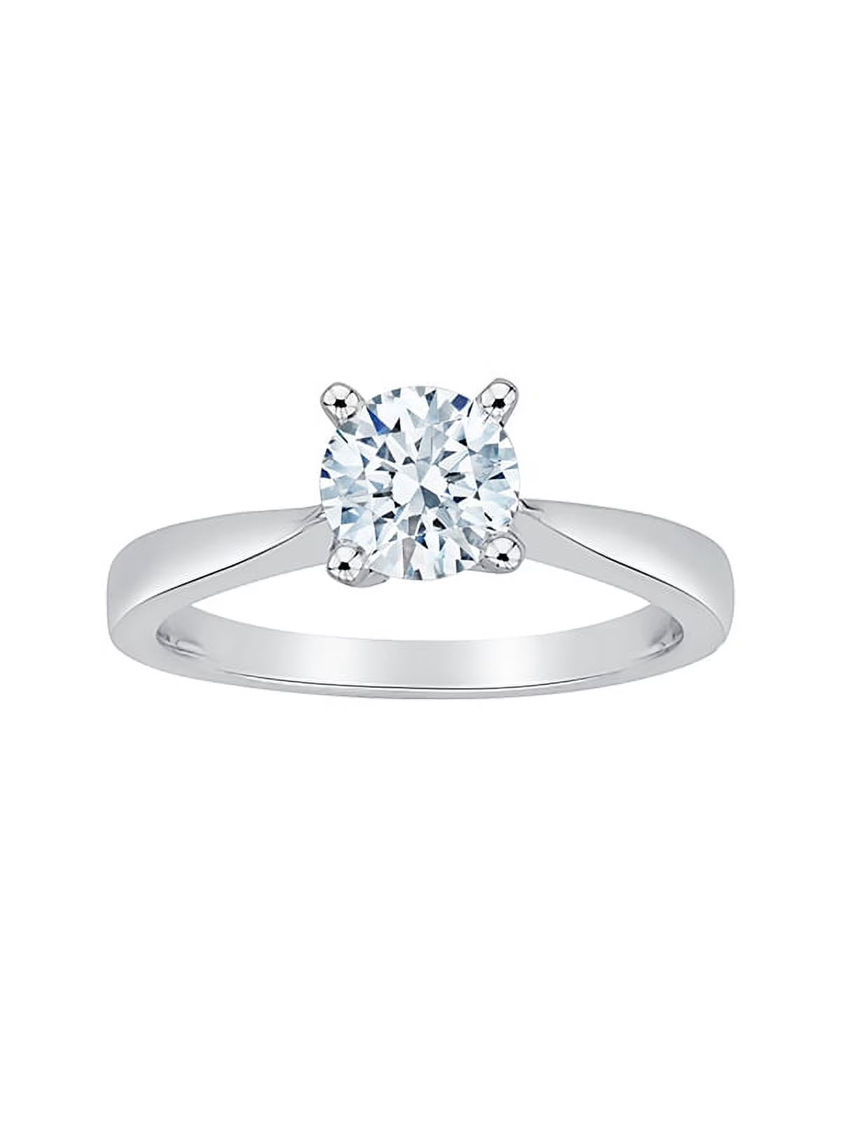 10K White Gold Diamond Solitaire Ring R346215