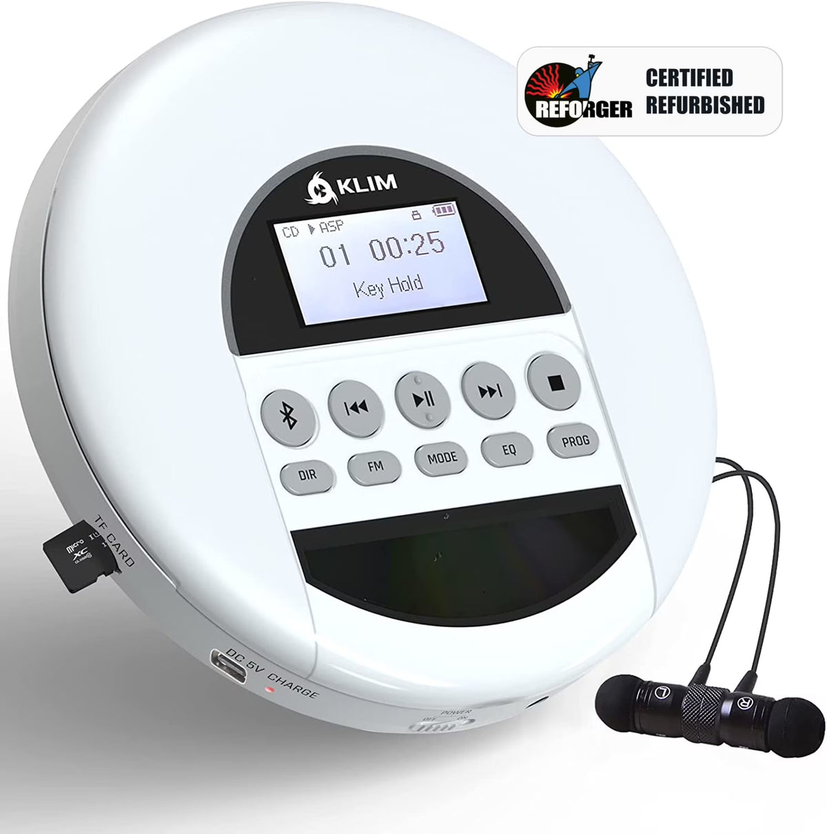 Portable CD Player with Bluetooth, White Y333