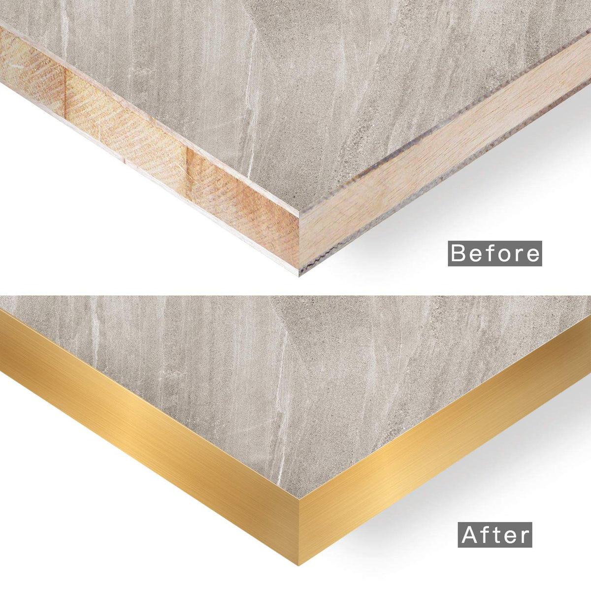 Gold Edge Brushed Aluminum Edge Banding Trim Pack of 2 Y911068
