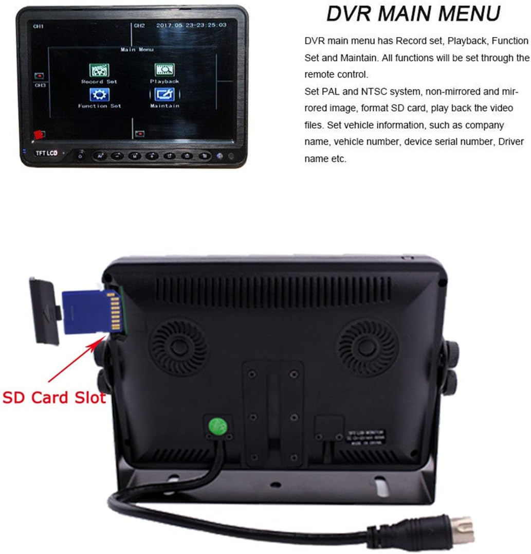7 inch Backup Camera System with Quad Split Screen Monitor C6058