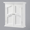 White Wall Mount Storage Cabinet with Double Doors T201