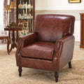 PU Leather Upholstered Accent Chair with Nailheads U104005