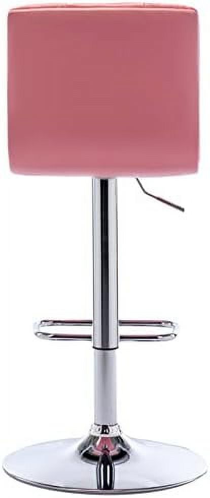 Red PU Leather Swivel Barstools Set of 2 U169939