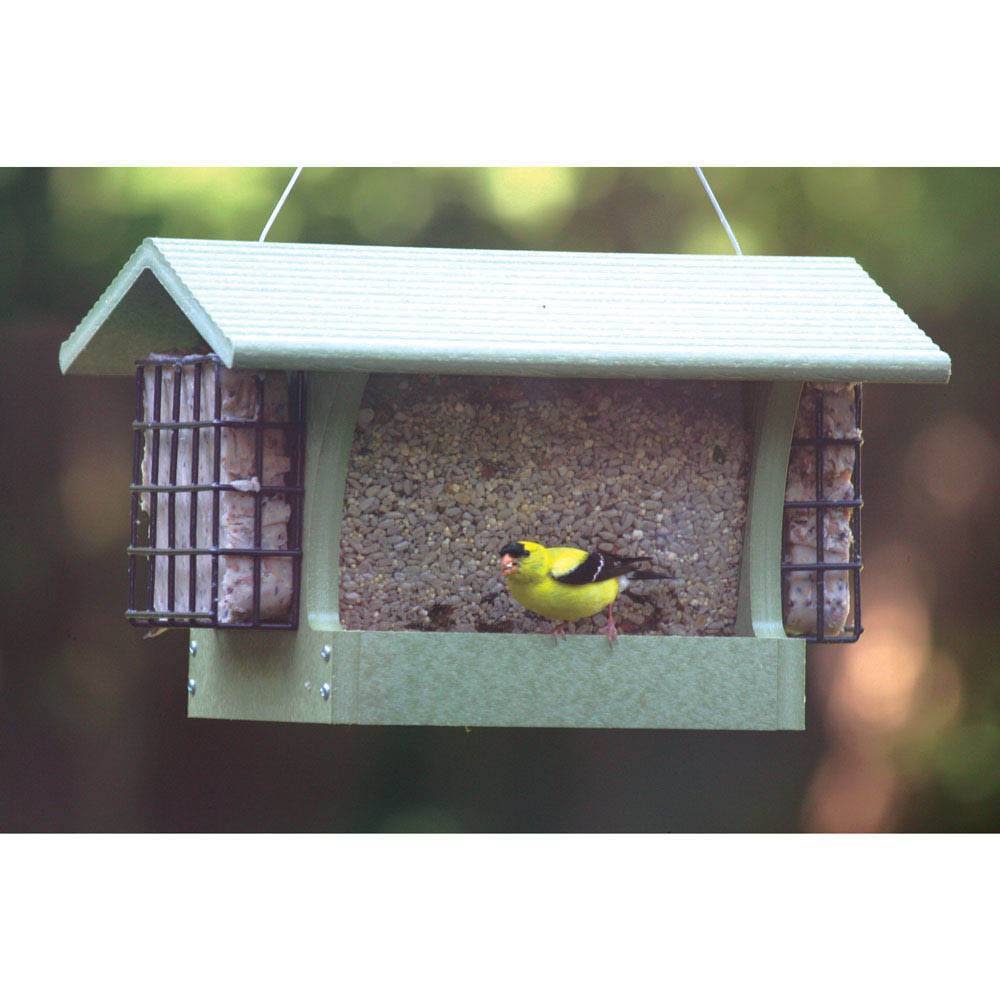 Recycled Medium Hopper Bird Feeder with Suet Cages M5400