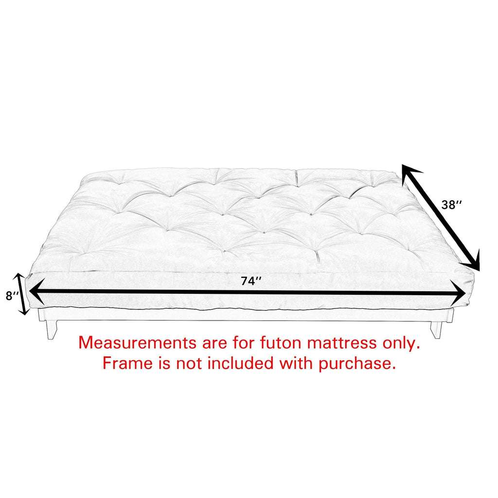 Twin Size Khaki Futon Mattress 6-Inch I5986