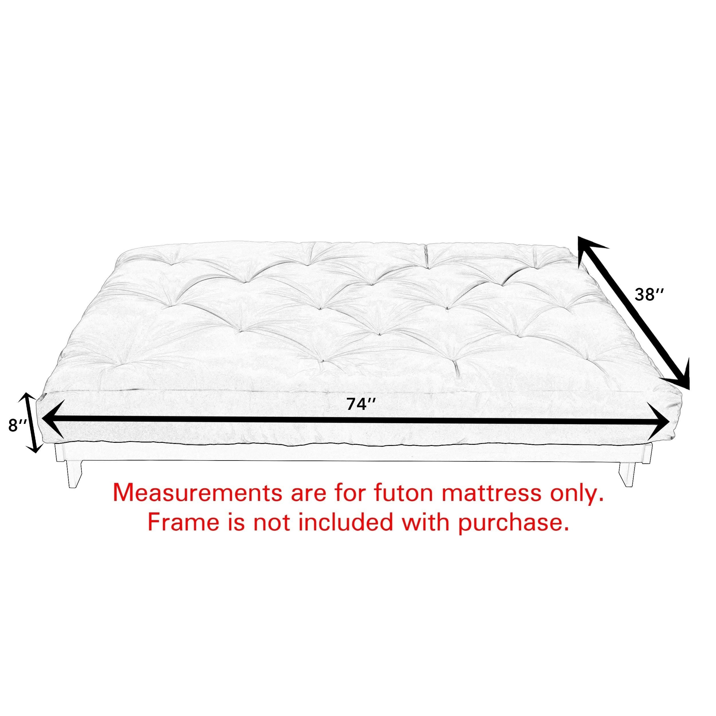 Twin Size Khaki Futon Mattress 6-Inch I5986