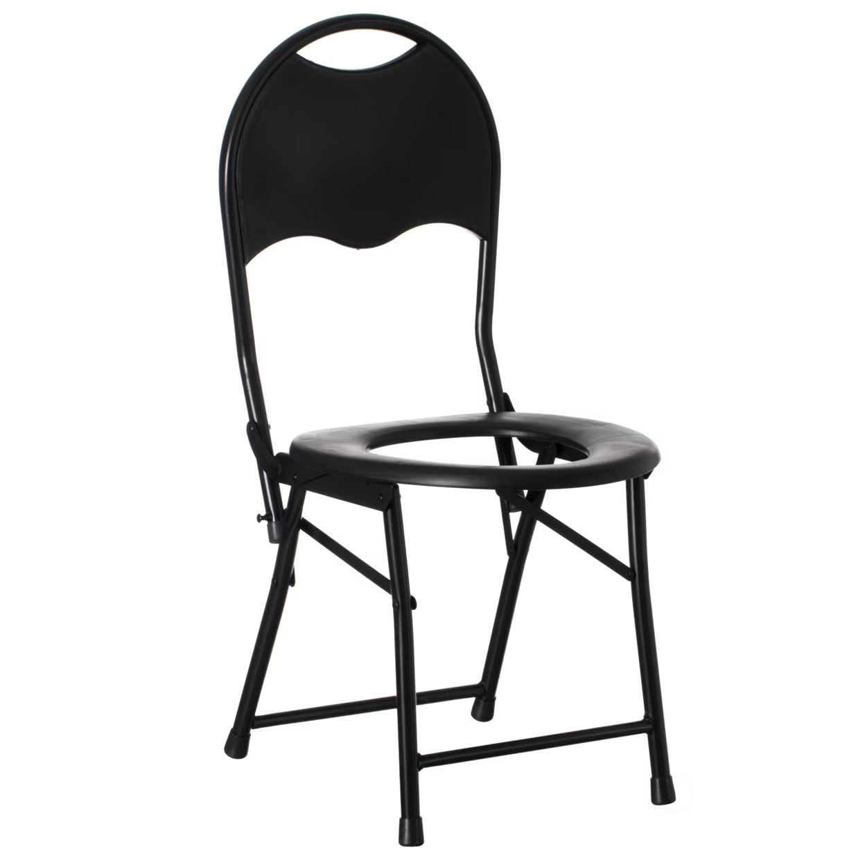 Black Folding Portable Toilet Seat with Backrest H45902