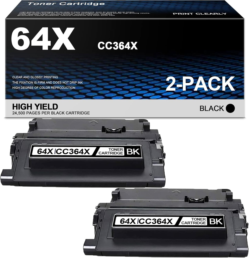 2 Pack Black CC364X Toner Cartridge for HP P4014 P4015 P4515 Printer B7014