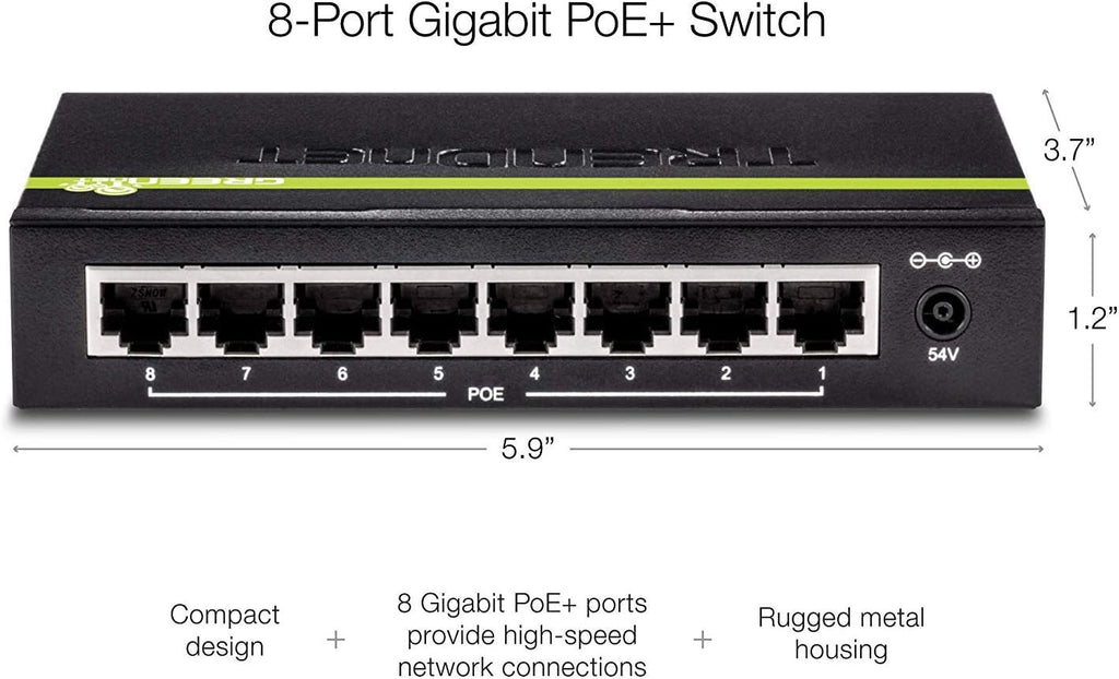 8-Port Gigabit PoE+ Switch, Black R275