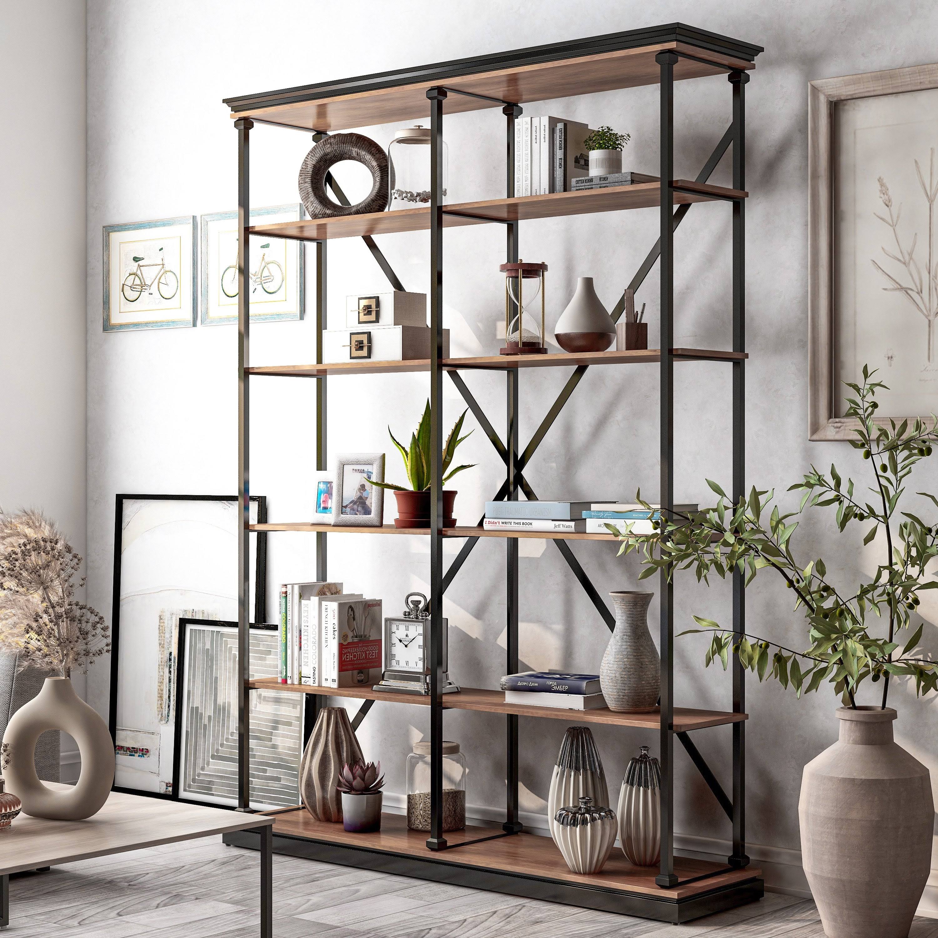 Antique Grey 5 Layer Metal Bookcase X76131