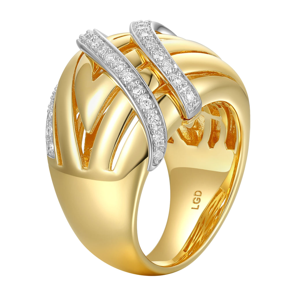 18K Gold Plated Sterling Silver Lab Grown Diamond Ring F978