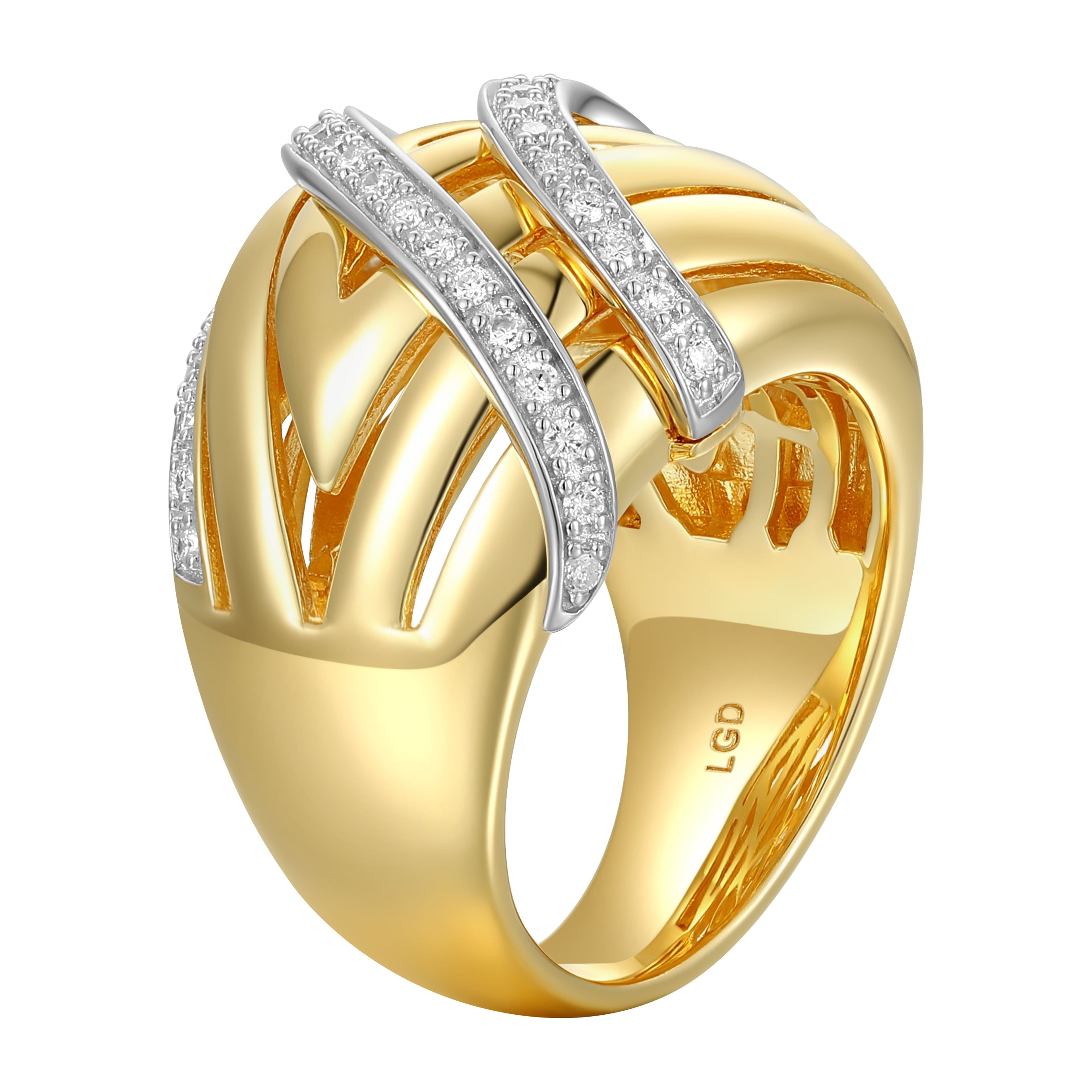 18K Gold Plated Sterling Silver Lab Grown Diamond Ring F978