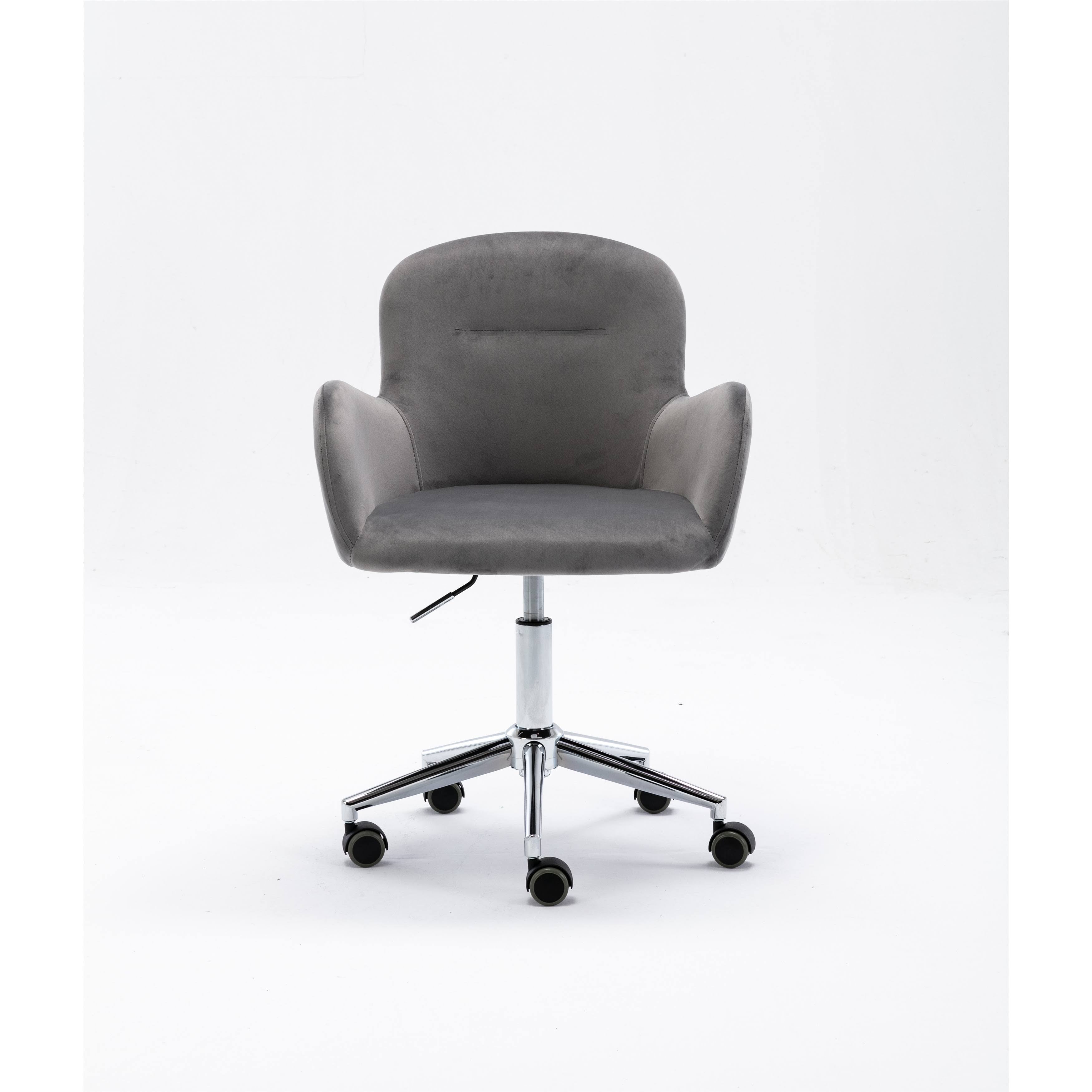 Velvet Swivel Shell Chair Grey R6094