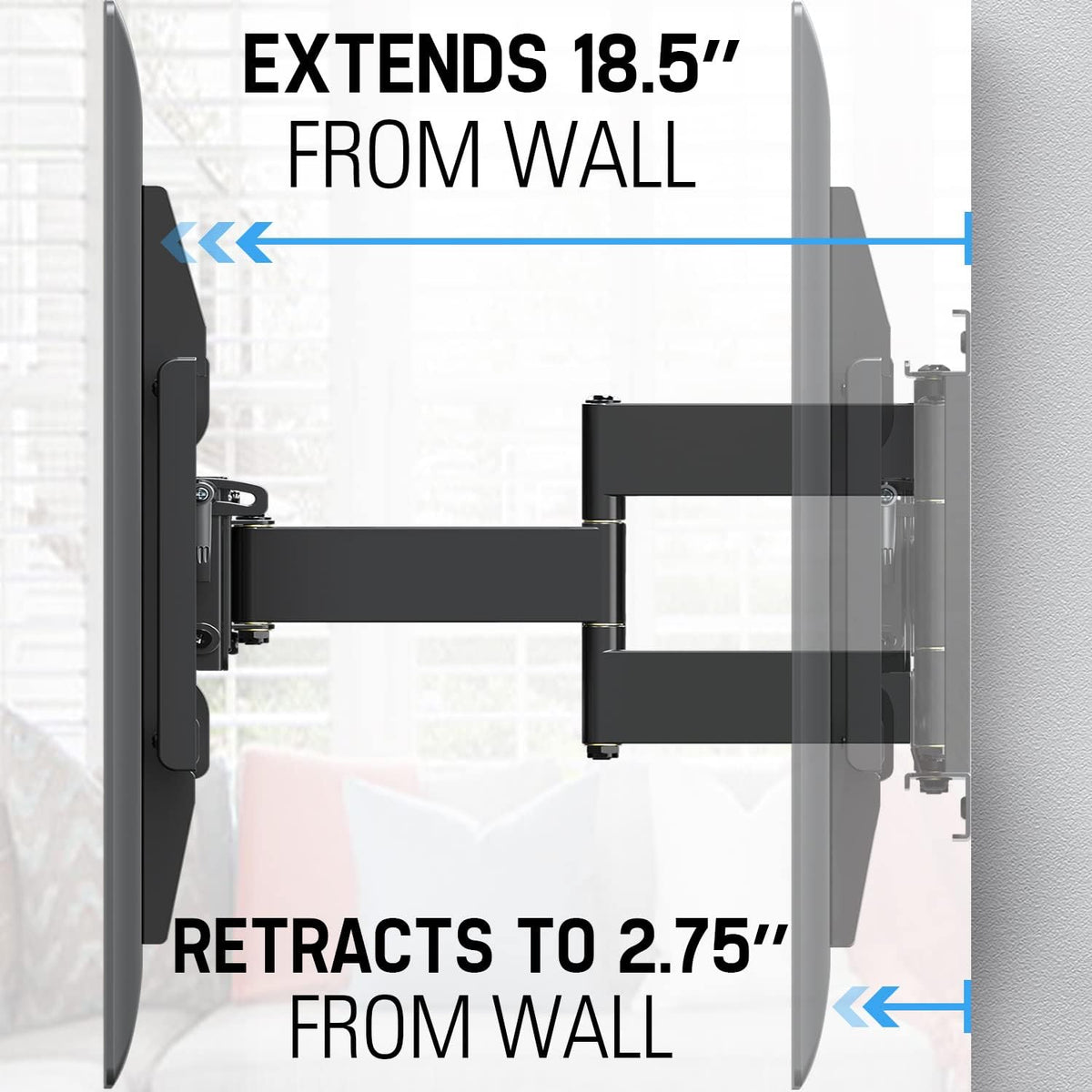 TV Wall Mount Full Motion for 42-84" TVs up to 132LBS, Max VESA 800x400mm D895287