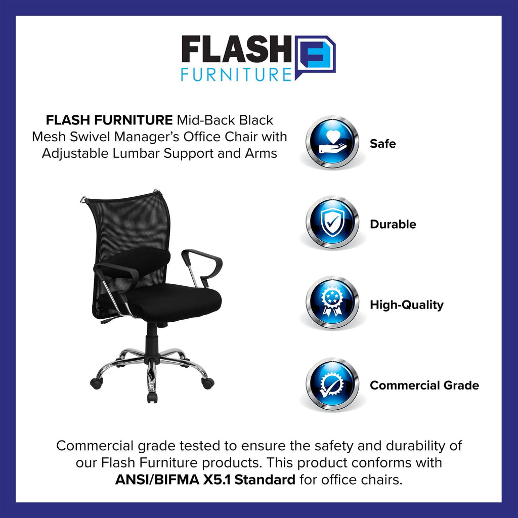 Mid-Back Mesh Chair Black A975568