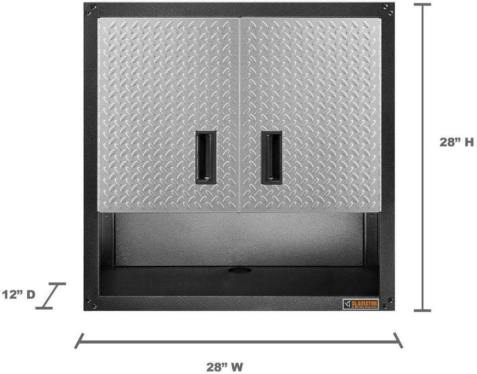 3/4 Wall Steel GearBox Cabinet, Silver Tread Q89738
