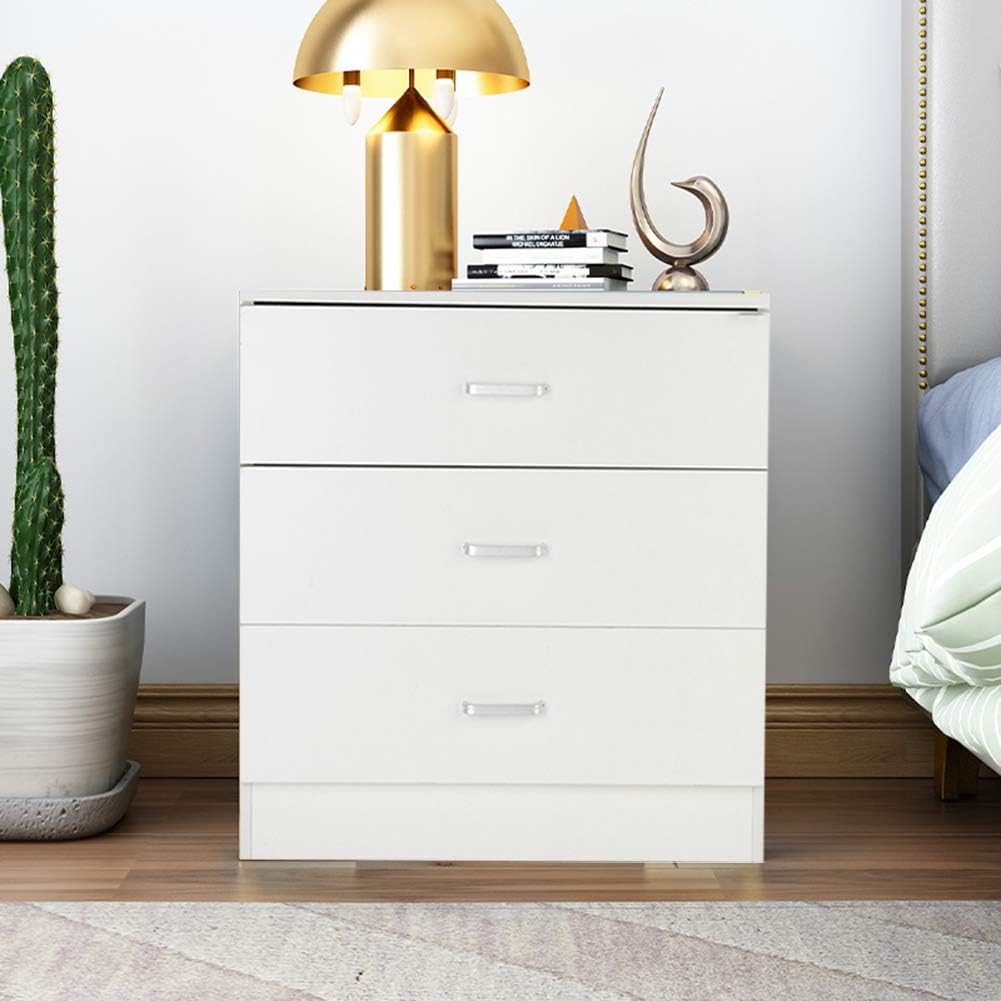 White 7 Drawer Wooden Chest Dresser with Wheels P687